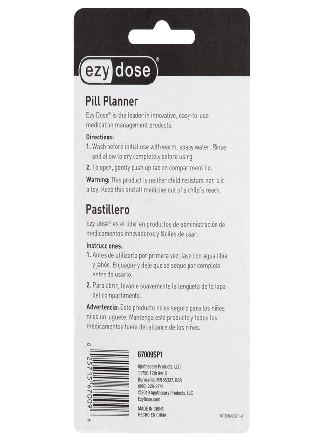 EZY DOSE Weekly Pill Organizer, Medicine Box, and Vitamin Planner, Travel Pill Planner, Portable Storage, 7-Sided, Purple, BPA Free - Image 4