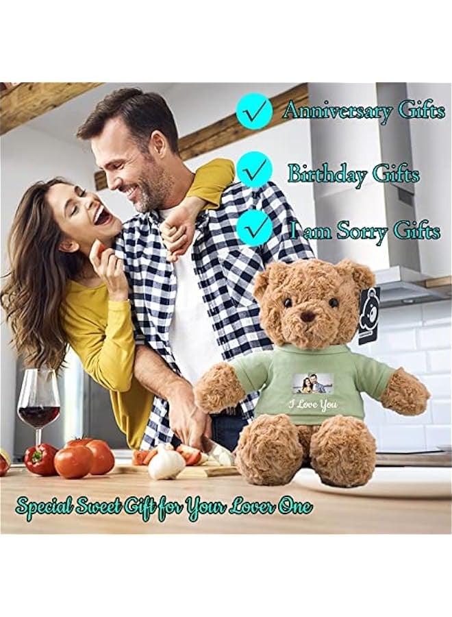 Generic Personalized Teddy Bear Plush Toy with ized Text, Stuffed Bear with T-Shirt, Uni, 13 inch - Text+Photo  - Image 5