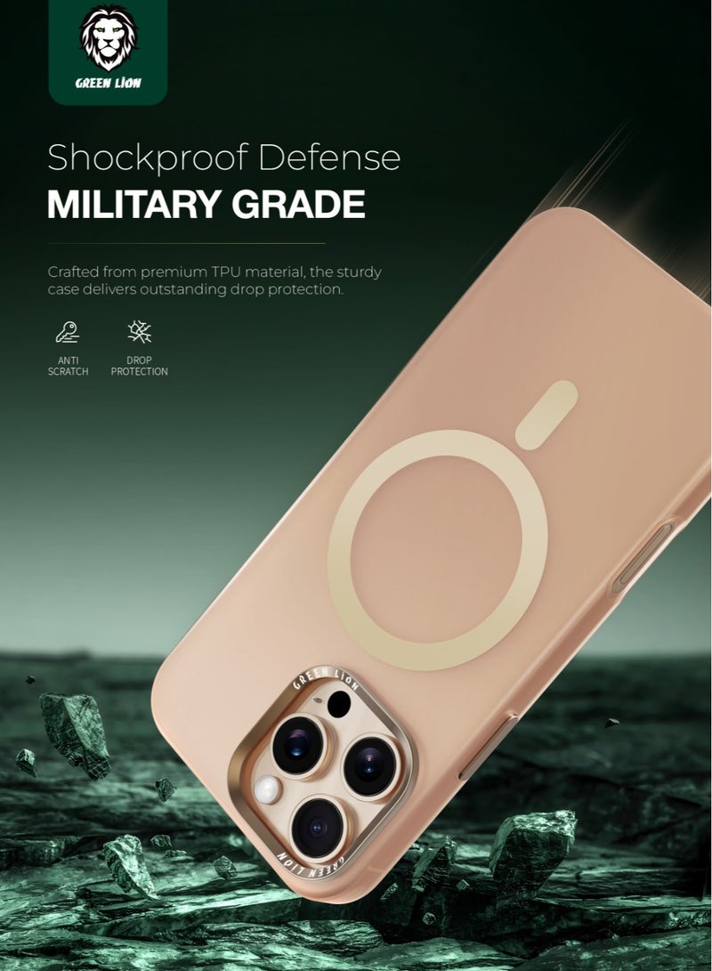 GREEN LION iPhone 16 Pro Case Matte MagSafe X Cover / Camera Protection / Comfortable Grip / Anti Fingerprint / Anti Scratch / Metal Buttons / Durable Back Cover - Desert - Image 2