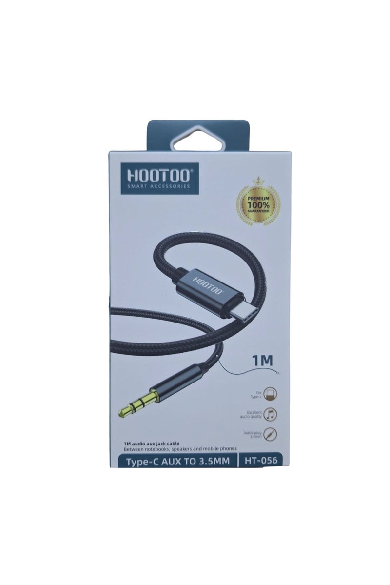 HooToo HT-056 1 Meter Type-C To 3,5mm Aux Jack Connector Cable, Black  - Image 1