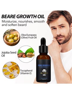 ALIVER Beard Growth Kit with Beard Growth Oil Beard Balm and Beard Roller for Men care Beard Trimming Kit with Comb Beard Growth Serum with Microneedle Roller Beard Regrowth Beard Grooming Kit  - Image 5