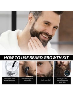 Beard Growth Kit with Beard Growth Oil Beard Balm and Beard Roller for Men care Beard Trimming Kit with Comb Beard Growth Serum with Microneedle Roller Beard Regrowth Beard Grooming Kit - pzsku/Z70F7371F1B6AE80D9712Z/45/_/1740648424/0c77ad43-ec57-49d1-872b-87c7b34e0567