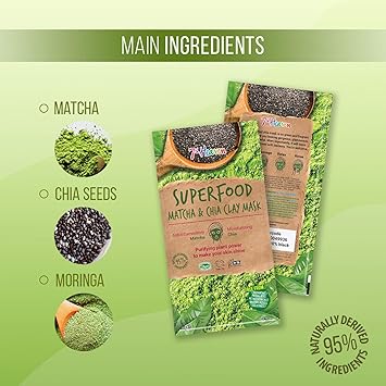 7th Heaven Superfood Clay Mask with Antioxidant Matcha and Moisturising Chia to Cleanse and Purify Skin Ideal for All Skin Types Green - Image 4