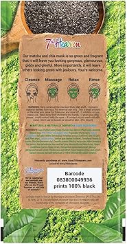 7th Heaven Superfood Clay Mask with Antioxidant Matcha and Moisturising Chia to Cleanse and Purify Skin Ideal for All Skin Types Green - Image 2