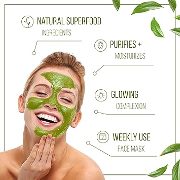 7th Heaven Superfood Clay Mask with Antioxidant Matcha and Moisturising Chia to Cleanse and Purify Skin Ideal for All Skin Types Green - Image 3