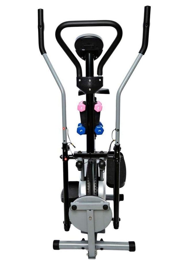Fitness World An advanced 3-in-1 Orbitrek exercise bike with a rotating disc for waist sculpting and dumbbells, an Orbitrek sports device with a smart LCD screen - Image 3