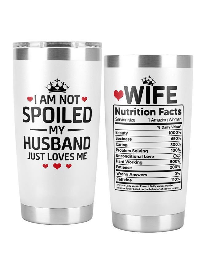 CURTIZON Gifts for Wife from Husband, Wife Gifts, I Am Not Spoiled My Husband Just Loves Me Tumbler Cup 20 Oz, Anniversary Wedding, Wife Birthday Gift Ideas, Mothers Day - Image 1