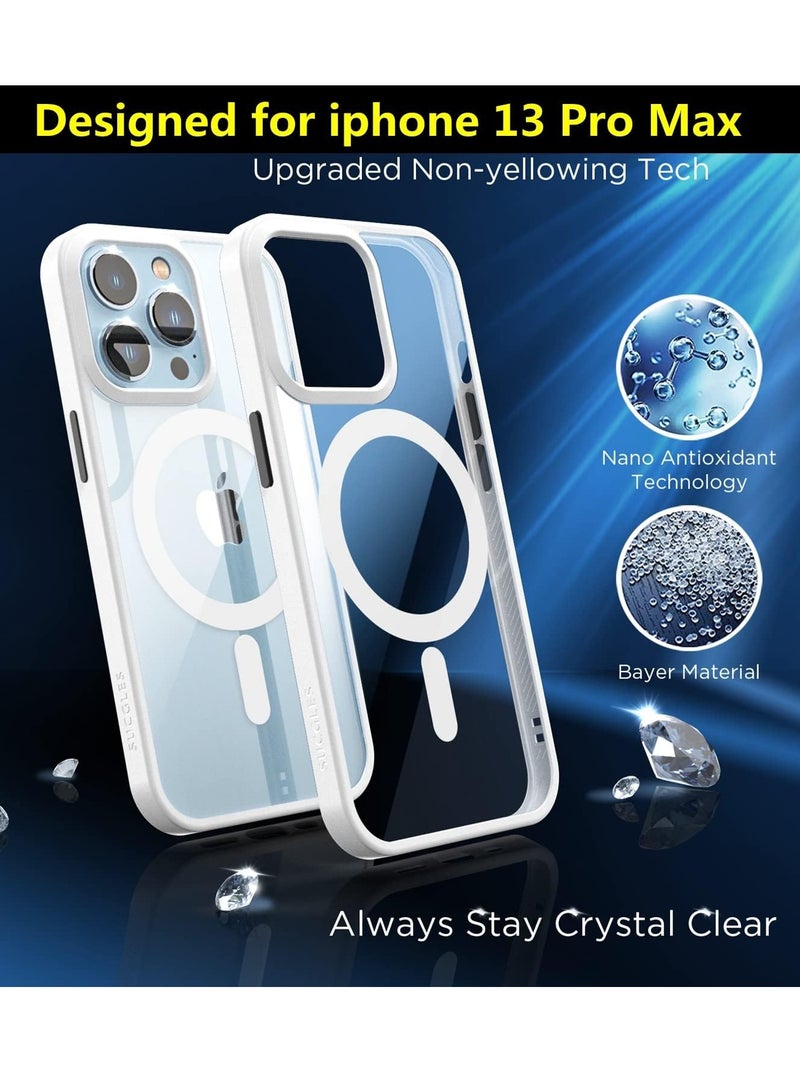 ten.tech Transparent magnetic protection case compatible with MagSafe for iPhone 12 Pro Max English mobile phone, anti-shocks and scratches (white) Silicone back cover by Ten Tech  - Image 2
