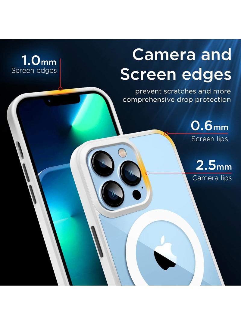 ten.tech Transparent magnetic protection case compatible with MagSafe for iPhone 12 Pro Max English mobile phone, anti-shocks and scratches (white) Silicone back cover by Ten Tech  - Image 4