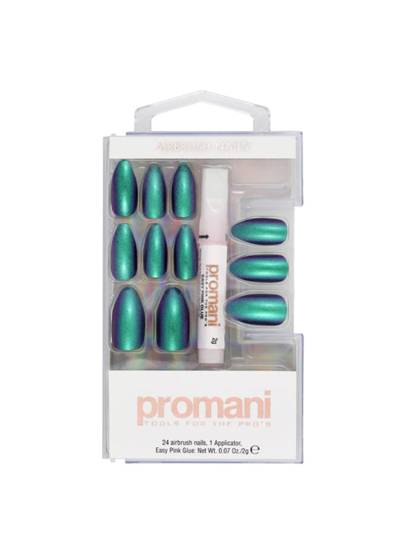 Promani Makeup - Nails Airbrush Nail Kit Neon Petrol Green 5657