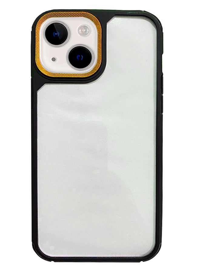 Premium Shockproof Transparent Case for iPhone 15 with Metal Camera Frame – Stylish Transparent Mobile Cover for Men, Women & Youth – Anti-Fingerprint, Camera Protection, Drop Resistant (Gold) - Image 1