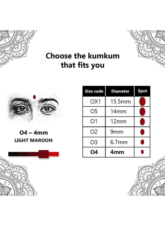Eyetex Pallavi Sticker Kumkum - Oval, O4 - Light Maroon, 20 Flaps, Breathable Fabric, No Gum Marks, Does Not Irritate Skin - Image 4