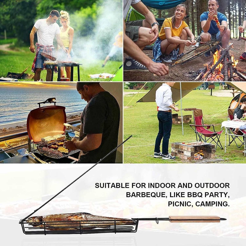 TGOPIT Portable Grilling Baskets - Set of 1 Companion Non Stick Kabob Grilling Baskets for Outdoor Grill - Kabobs and Loss Veggies,fruits,Vegetable,Onion,Fish,Chicken and Meat Grill Baskets - Image 5