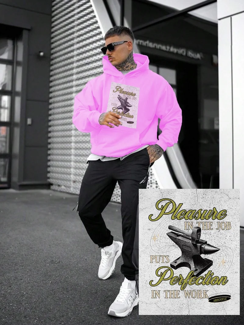 DogFish Women, Men Sweatshirt Oversize Poster Quote 4 Printed Thick Pink Lover Sweatshirt