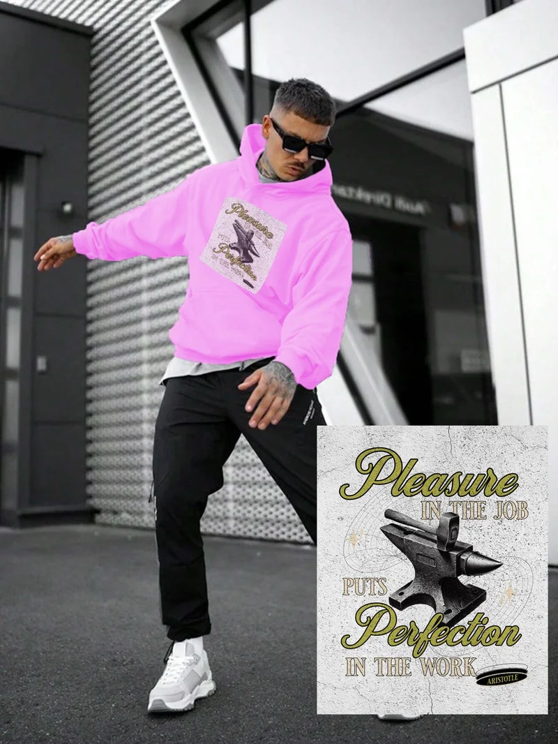 DogFish Women, Men Sweatshirt Oversize Poster Quote 4 Printed Thick Pink Lover Sweatshirt