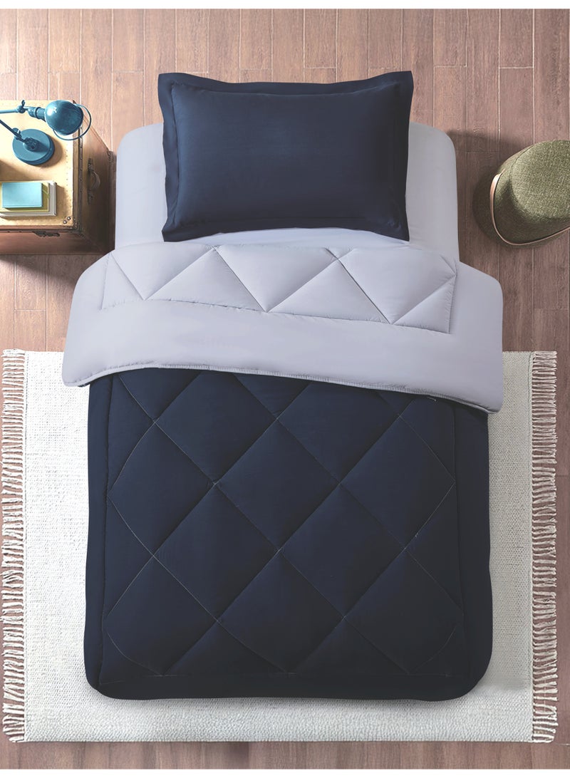 Donetella Bedding Comforter Set,  Size 170x230 cm - 2-Pcs Solid Quilted Bed Set, Microfiber Fabric - 1 Comforter and 1 Pillow Sham - Image 1