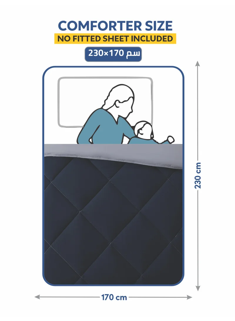 Donetella Bedding Comforter Set,  Size 170x230 cm - 2-Pcs Solid Quilted Bed Set, Microfiber Fabric - 1 Comforter and 1 Pillow Sham