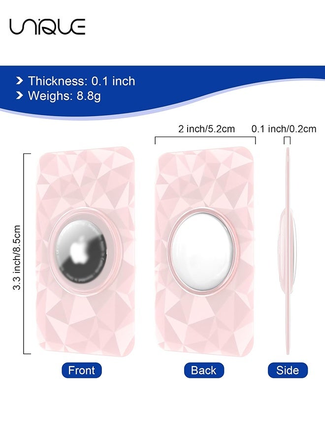 Unique 2-Pack Ultra-Thin Airtag Wallet Holders - Sleek and Compact Card Cases Designed Specifically for Air Tag - Ideal for Use in Purses, Handbags, Backpacks, Wallets, and Clutch Bags - for Passport Holder for Travel Women - Black/Clear Pink - Image 2