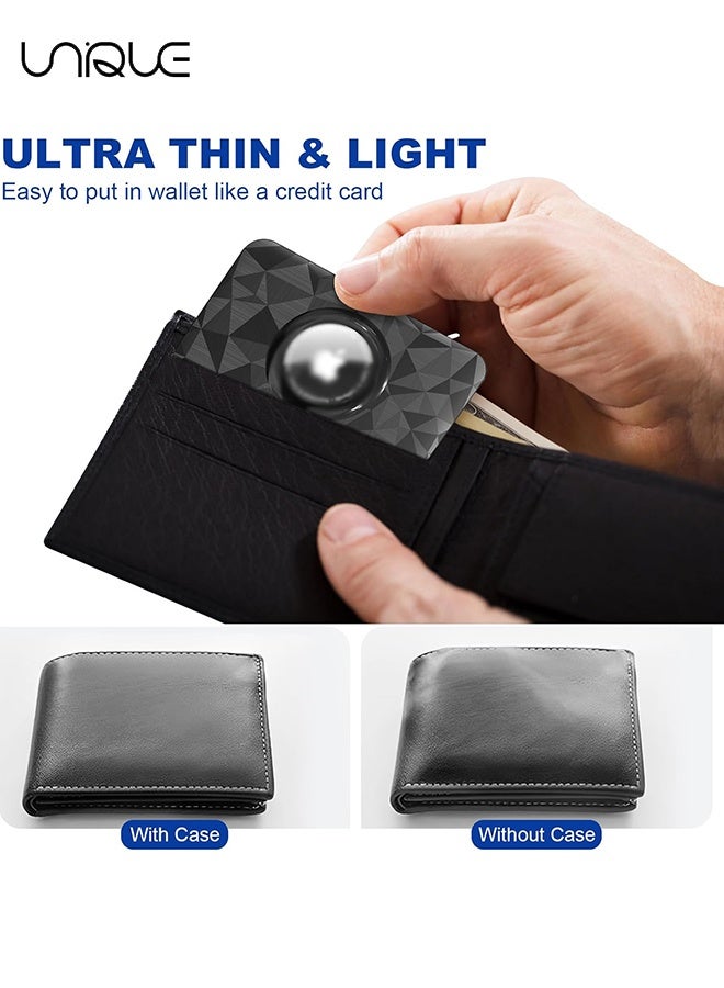 Unique 2-Pack Ultra-Thin Airtag Wallet Holders - Sleek and Compact Card Cases Designed Specifically for Air Tag - Ideal for Use in Purses, Handbags, Backpacks, Wallets, and Clutch Bags - for Passport Holder for Travel Women - Black/Clear Pink - Image 3
