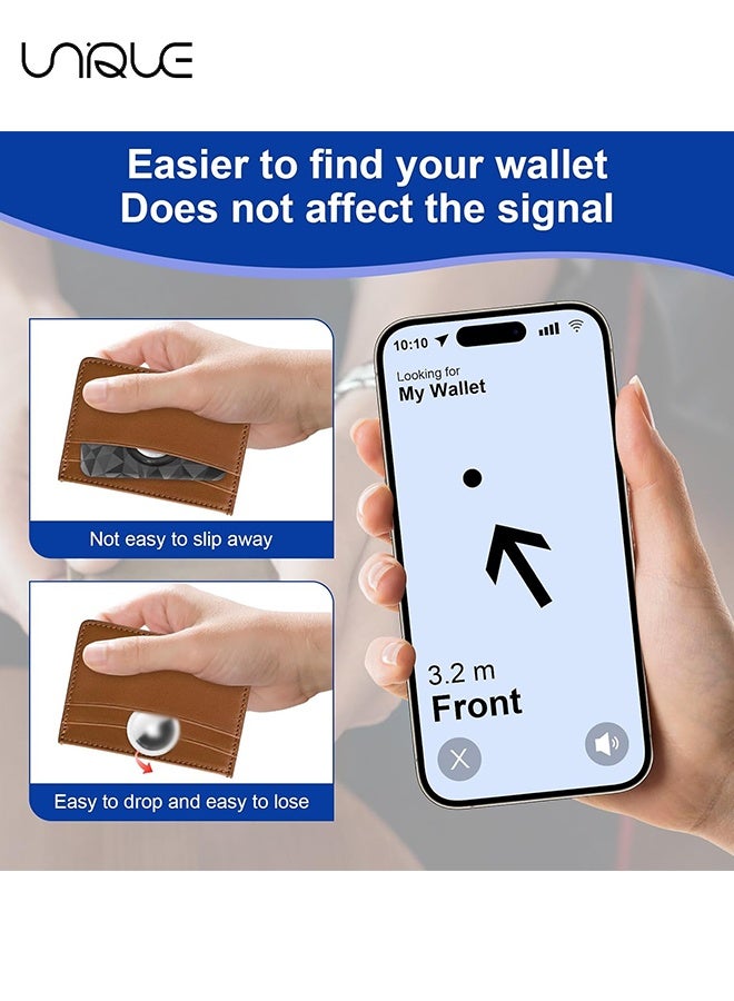 Unique 2-Pack Ultra-Thin Airtag Wallet Holders - Sleek and Compact Card Cases Designed Specifically for Air Tag - Ideal for Use in Purses, Handbags, Backpacks, Wallets, and Clutch Bags - for Passport Holder for Travel Women - Black/Clear Pink - Image 4