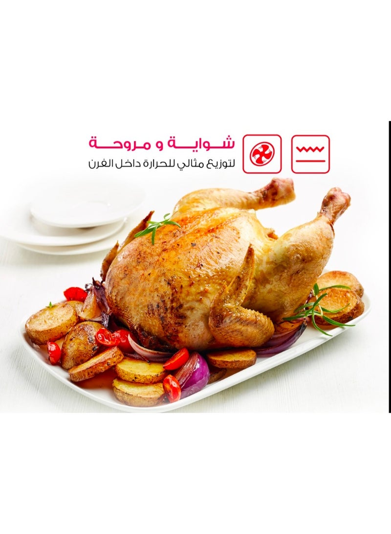 5-burner stainless steel stove, complete with oven fan, 60*80, Techno Chef - Image 2