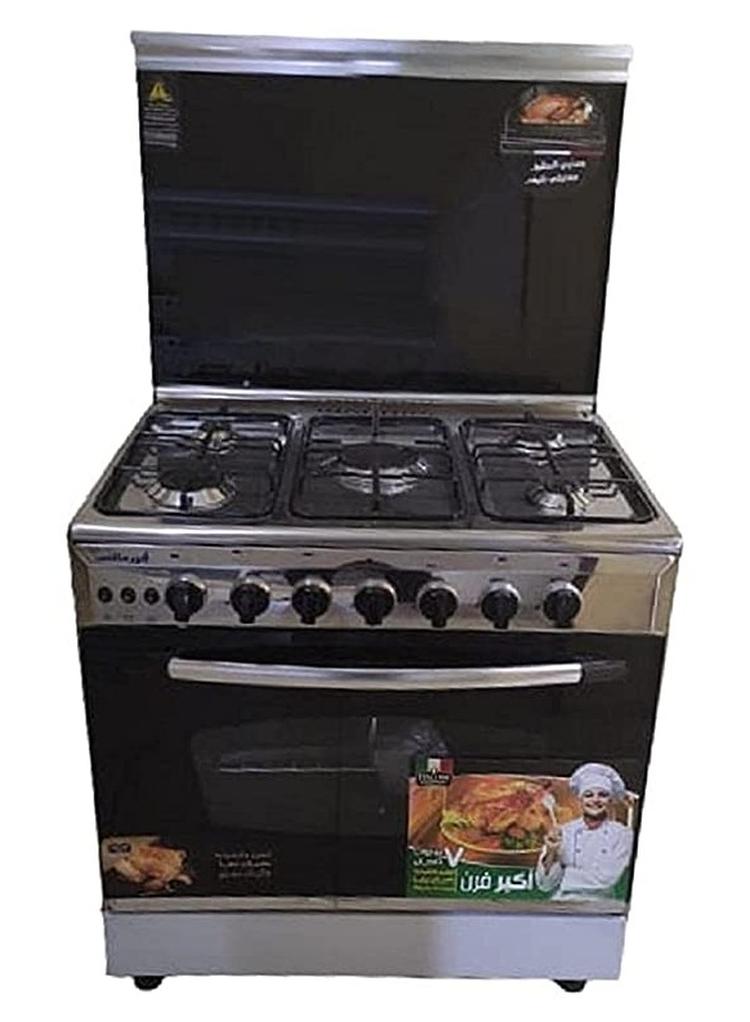 5-burner stainless steel stove, complete with oven fan, 60*80, Techno Chef - Image 1