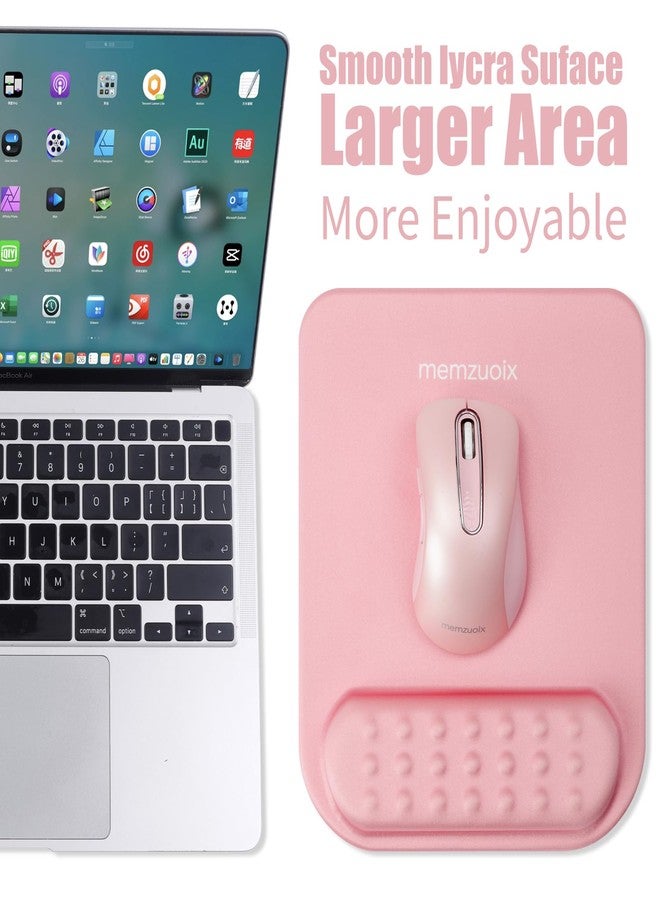 memzuoix Pink Ergonomic Mouse Pad with Wrist Rest Support,Premium Memory Foam Cushioning for Pain Relief, Non-Slip PU Base for Stable Smooth Control - Perfect for Laptop, Computer, and Home Office - Image 2