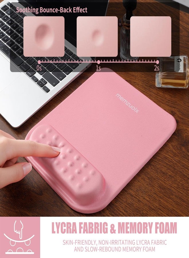 memzuoix Pink Ergonomic Mouse Pad with Wrist Rest Support,Premium Memory Foam Cushioning for Pain Relief, Non-Slip PU Base for Stable Smooth Control - Perfect for Laptop, Computer, and Home Office - Image 5