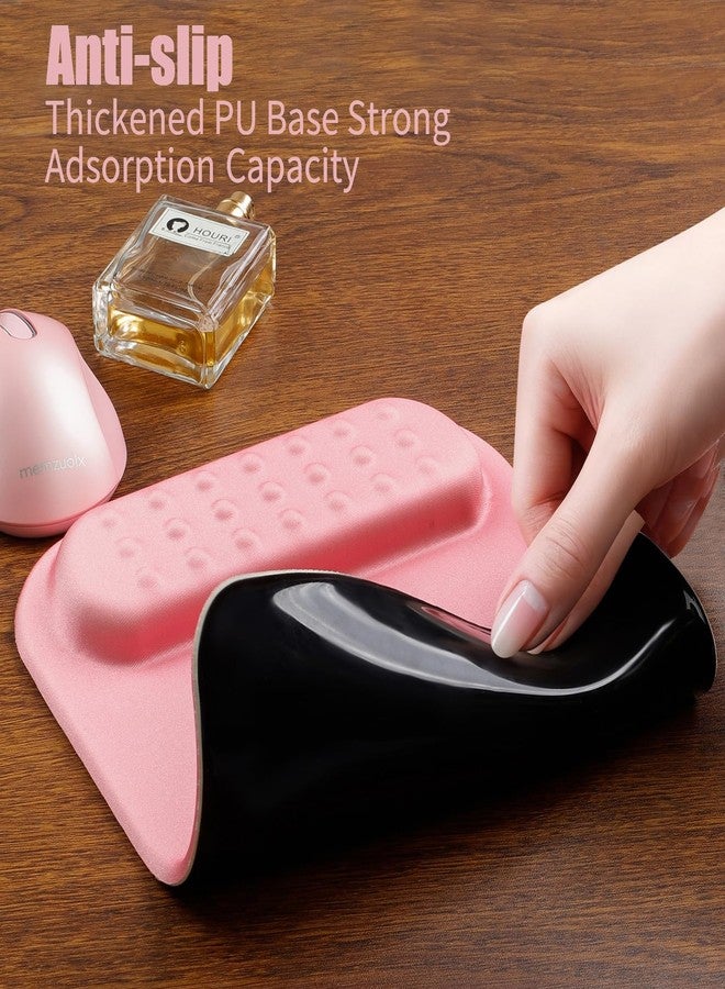 memzuoix Pink Ergonomic Mouse Pad with Wrist Rest Support,Premium Memory Foam Cushioning for Pain Relief, Non-Slip PU Base for Stable Smooth Control - Perfect for Laptop, Computer, and Home Office - Image 4