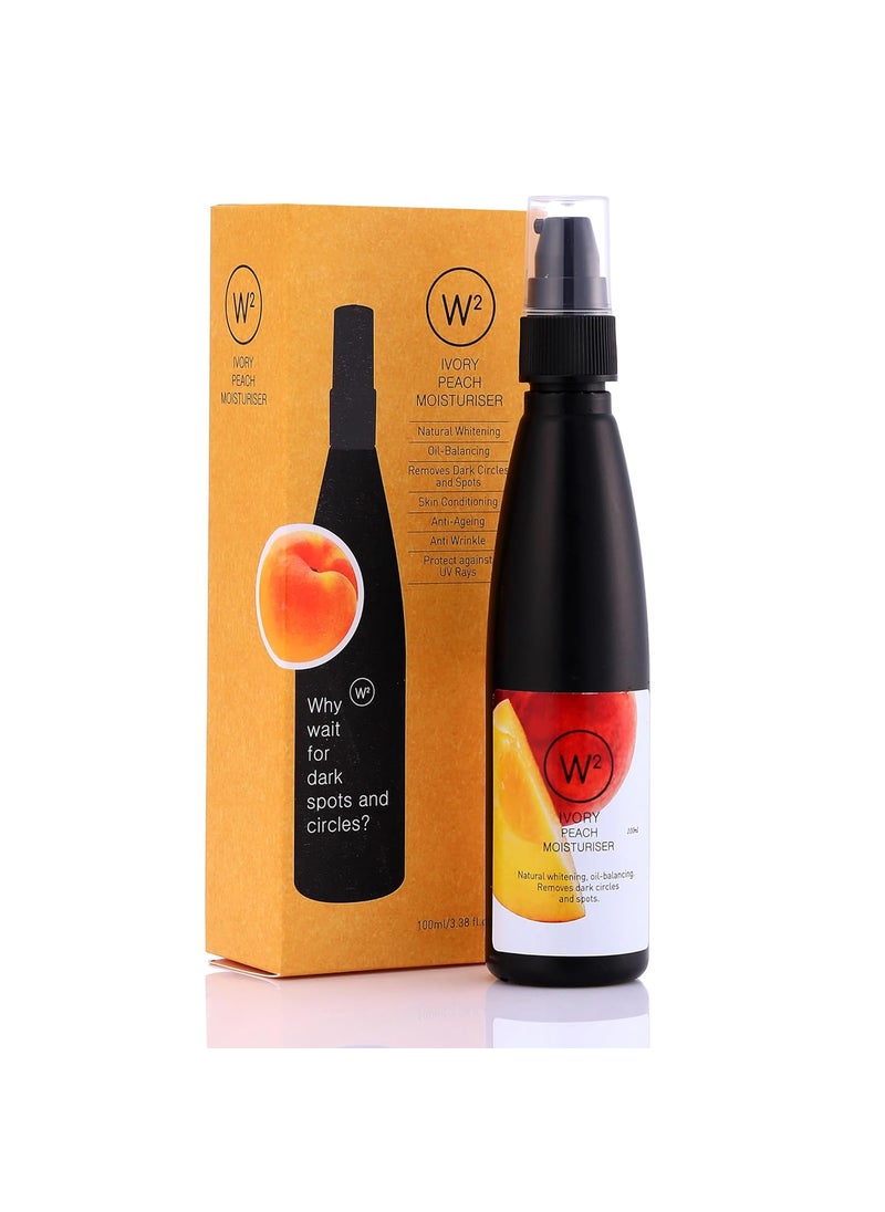 W2 W2 Why Wait Ivory Peach Moisturiser  Contains Peach Extract Wheat Germ Oil Olive Oil  Almond Oil  Removes Dark Spots Dark Circles  Prevents Acne UV Ray Damage  For Normal Dry  Sensitive Skin  100ml  - Image 1