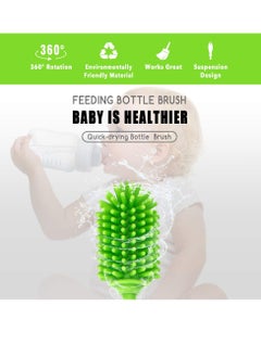 Bebiland One Pack Silicone Bottle Cleaning Brush with Long Handle, 31cm Water Bottle Cleaner for Baby Bottles, Hydro Flask, Sports Bottle, Vase, Glassware, Perfect for Smaller Diameter Bottle Openings (Green)  - Image 4