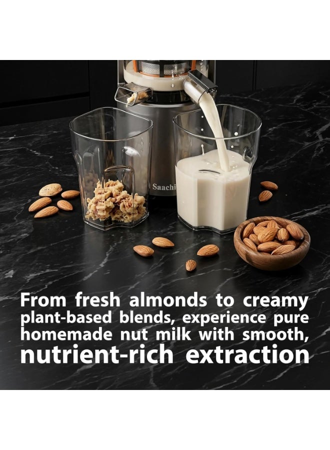 Sachi Slow Juicer, Oversized Feed Chute, Slow Squeeze Technology, Full Copper Motor, BPA-Free, Juice & Pulp Separation, Low Noise, 1000ml Juice Container - Image 2