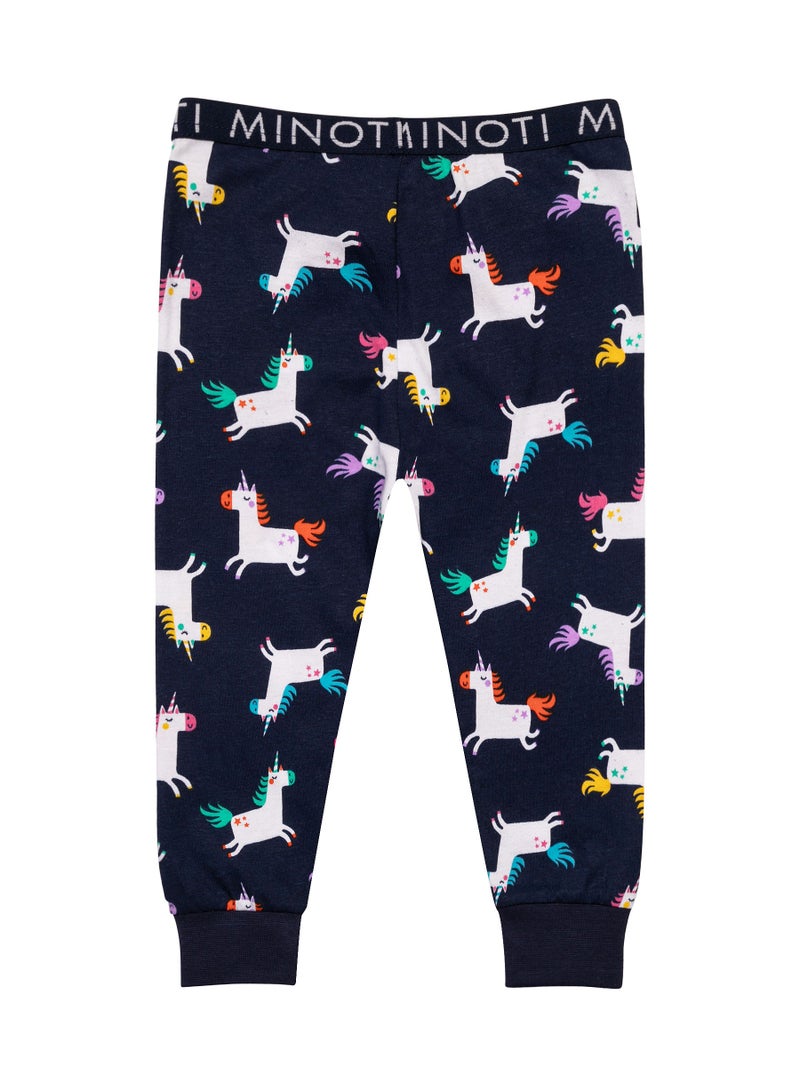 MINOTI Kids Girls Long Sleeve Pyjama Set with Fun Print - Image 5