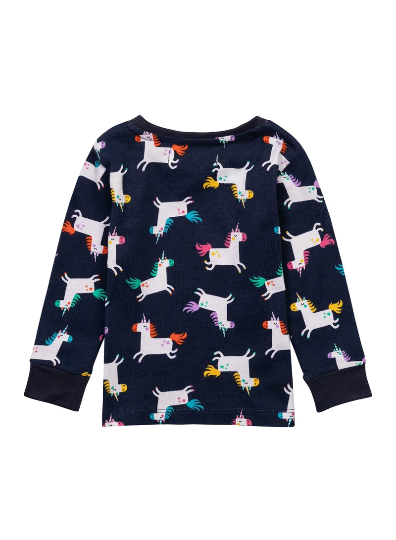 MINOTI Kids Girls Long Sleeve Pyjama Set with Fun Print