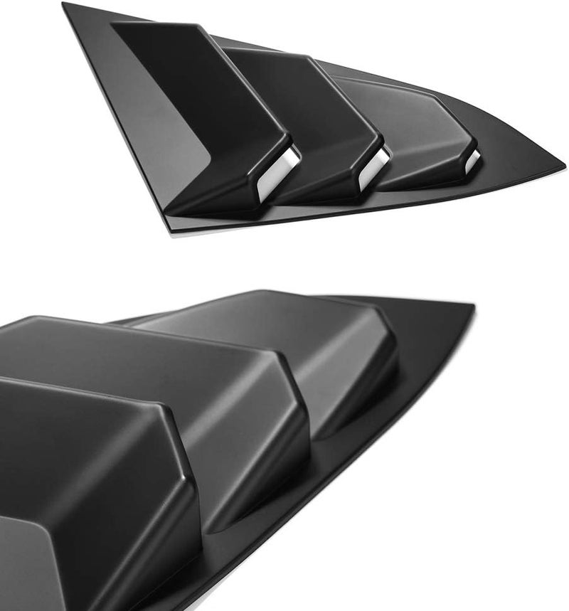 Thenice for 10th Gen Civic Rear Side Window Louvers Racing Style Triangular Window Glass Blinds Compatible with Honda Civic Sedan 2021 2020 2019 2018 2017 2016 -Matt Black - Image 4