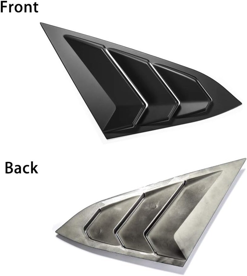 Thenice for 10th Gen Civic Rear Side Window Louvers Racing Style Triangular Window Glass Blinds Compatible with Honda Civic Sedan 2021 2020 2019 2018 2017 2016 -Matt Black - Image 2