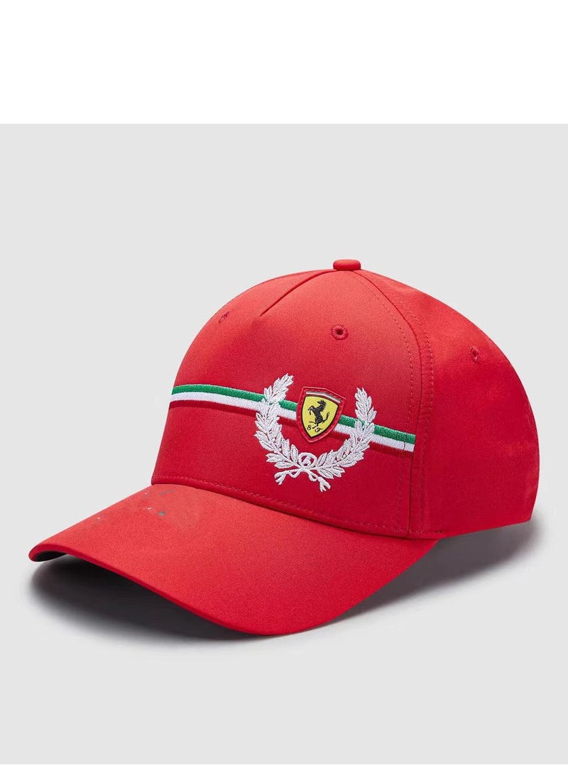 Scuderia  Olive Wreath  Tricolor Stripe Red Baseball Cap