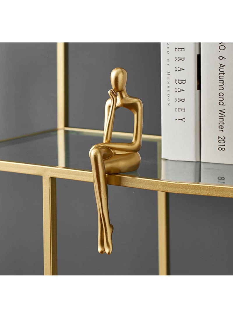 الأزرق جي دبليو مجموعة من 3 قطعة من الفن التجريدي المفكر النحت التجريدي النحت زخرفة زخرفة الراتنج التماثيل الحديثة مكتب زخرفة رفوف صغيرة ديكور المنزل ديكور غرفة المعيشة التماثيل - Image 3