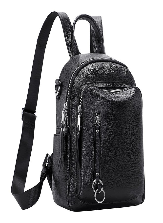 ALTOSY Fashion Genuine Leather Backpack Purse for Women Shoulder Bag Casual Daypack Small(S10 Black) - Image 2