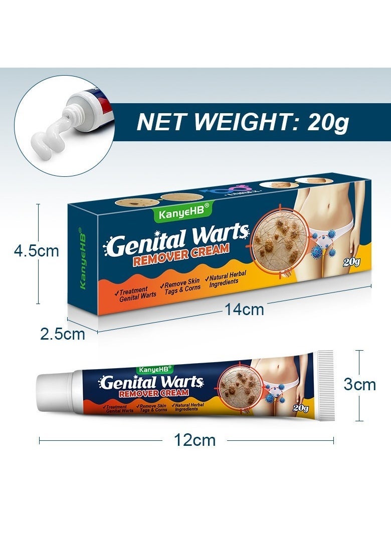 KanyeHB 2-PACK Wart Removal Cream,  Wart Remover for Genital Warts, Plantar Warts, Common Warts, Corns, Wart Cream 20g*2 - Image 2