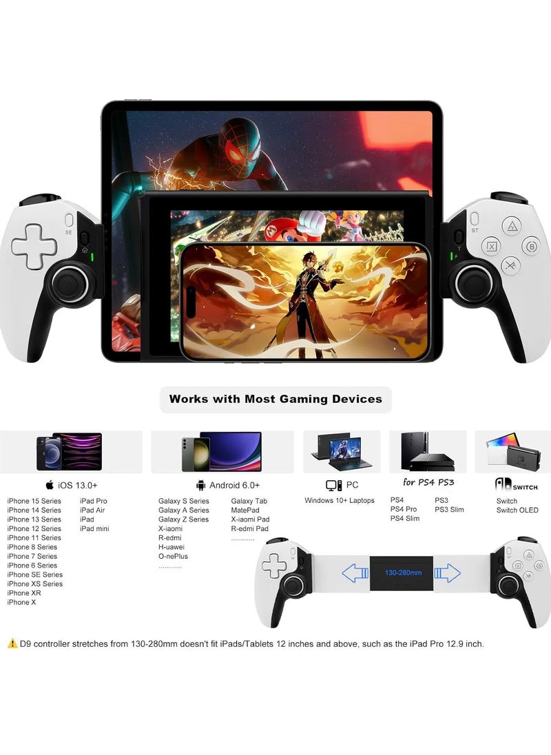 D9 Stretch Controller Gamepad New Hall Trigger Joystick Switch Android ios Pc P3/P4 Tablet Universal