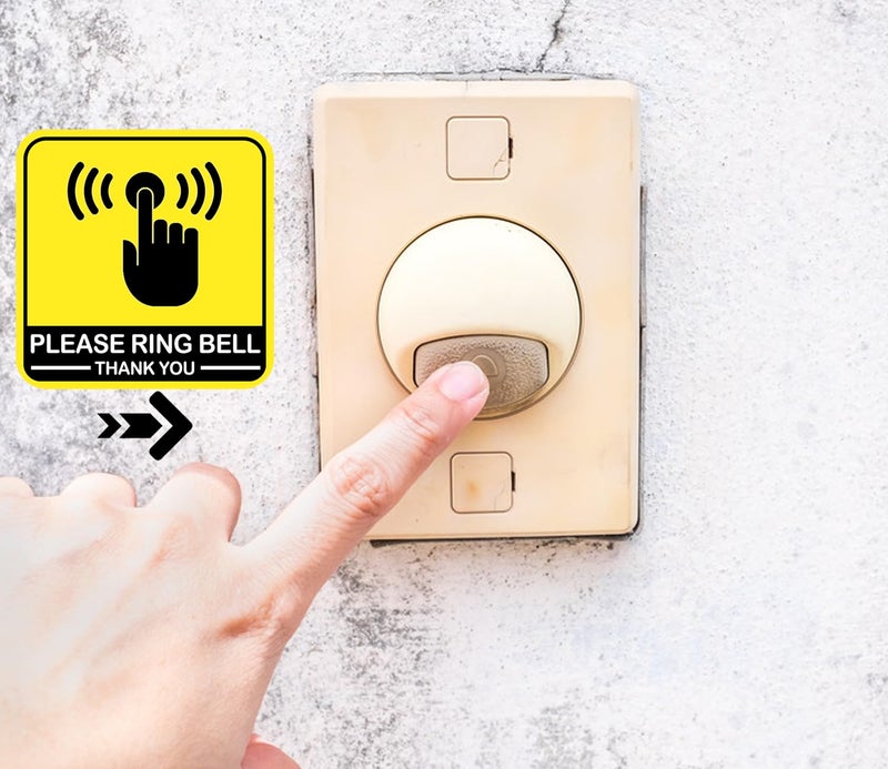 SMARSTICKER Tiny Please Ring Bell Sticker Please Rings Doorbell Outdoor Tiny Signs Bell Outdoor Sign with Arrows Stickers (2inch) - Image 5
