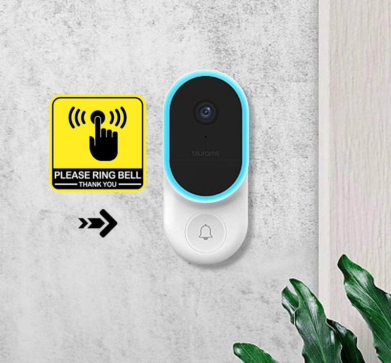 SMARSTICKER Tiny Please Ring Bell Sticker Please Rings Doorbell Outdoor Tiny Signs Bell Outdoor Sign with Arrows Stickers (2inch) - Image 4