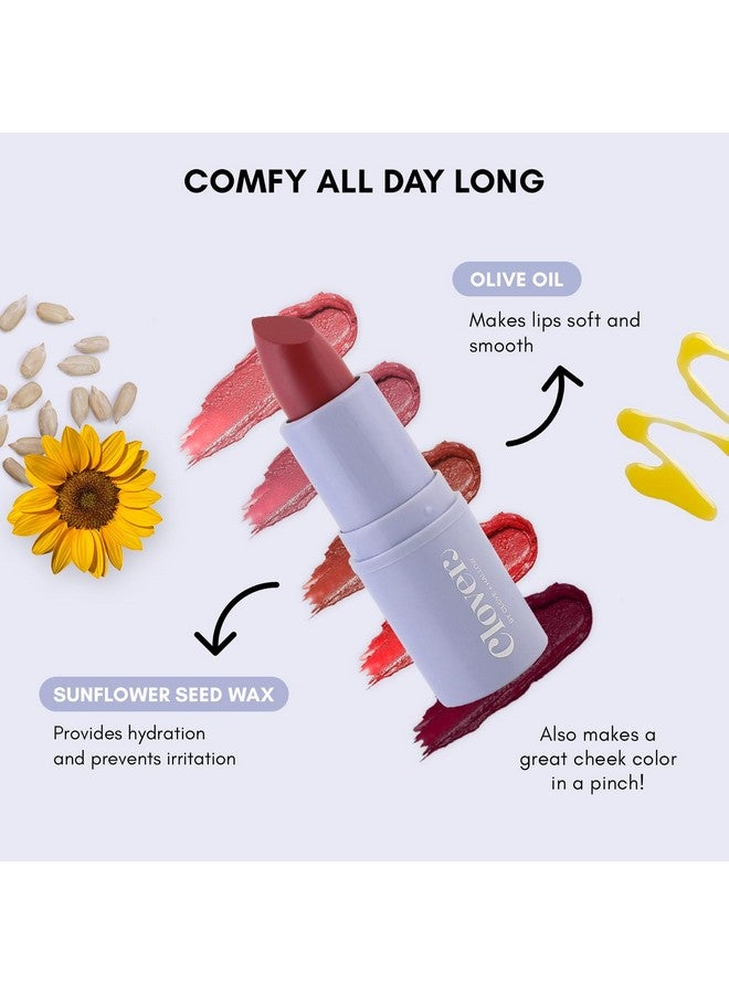 Clover Comfy Matte Lipstick ; Non Drying Lipstick Moisturizing And Lightweight High Pigmented Lipstick ; Cruelty Free & Vegan Lip Makeup ; Shade Blissful - Image 5