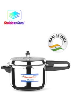 BUTTERFLY MediumLiters Butterfly Blue Line Stainless Steel Pressure Cooker, Stainless Steel ,7.5-Liter, Medium ,BL-7.5L Stainless Steel  - Image 1