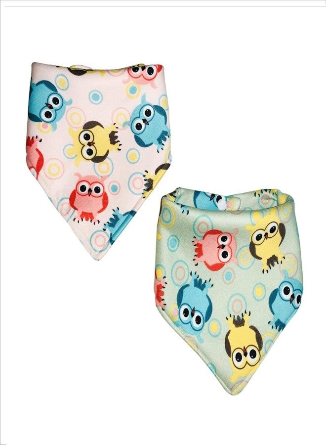 Crawl'in Printed Bandana Cotton Baby Bibs (Multi-Colours, Pack of 2) - Image 1