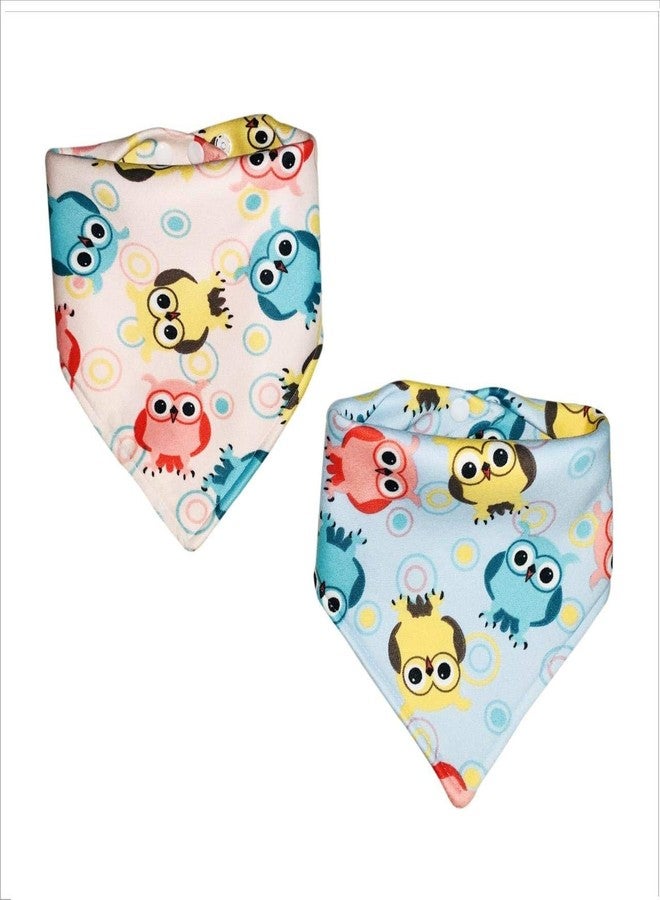 Crawl'in Printed Bandana Cotton Baby Bibs (Multi-Colours, Pack of 2) - Image 3