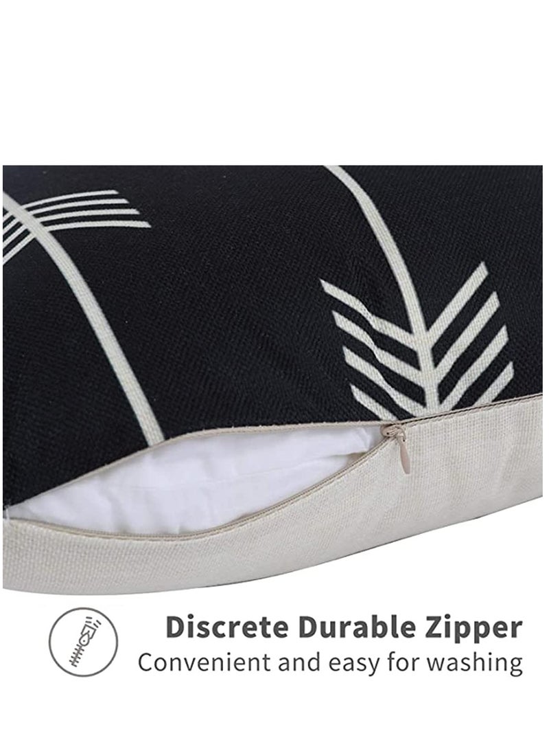 SYOSI Set of 4 Pillowcases Decorative Geometric Square 18 x 18 Inches Throw Pillow Covers - Modern Pattern Linen Pillow Cushion Case for Sofa Couch Bed Home Car Office Decor  - Image 4