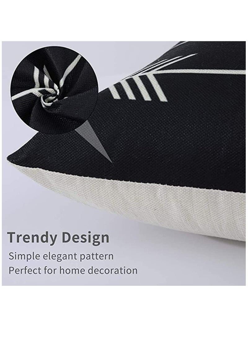 SYOSI Set of 4 Pillowcases Decorative Geometric Square 18 x 18 Inches Throw Pillow Covers - Modern Pattern Linen Pillow Cushion Case for Sofa Couch Bed Home Car Office Decor  - Image 5