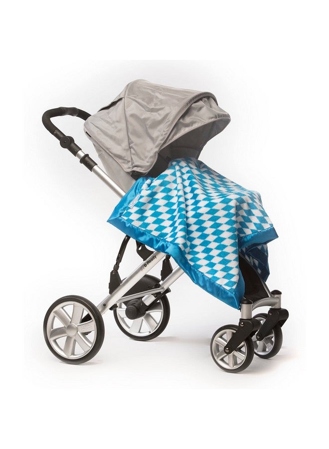 SwaddleDesigns Stroller Blanket Cozy Plush Baby/Toddler Blanket 30X40 Inches Forever Diamonds With Blue Satin Trim Sapphire Blue - Image 2